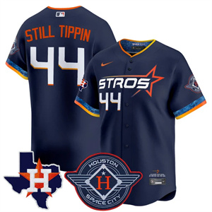 Men's Houston Astros 2025 City Connect Texas Patch Vapor Premier Limited Jersey All Stitched Still Tippin #44