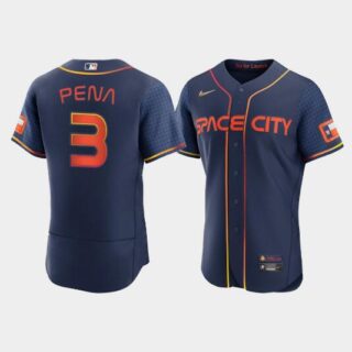 Men's Houston Astros #3 Jeremy Pena 2022 Navy City Connect Flex Base Stitched Baseball Jersey