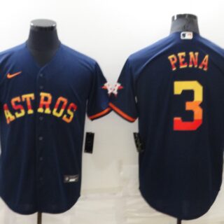Men's Houston Astros #3 Jeremy Pena 2022 Navy Cool Base Stitched Jersey