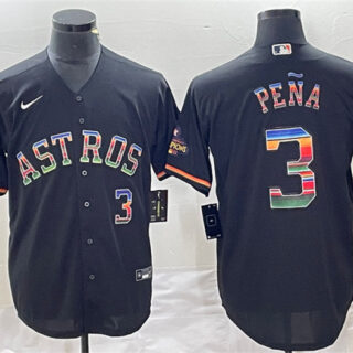 Men's Houston Astros #3 Jeremy Pena Black Mexico Cool Base Stitched Baseball Jersey