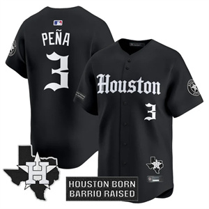 Men's Houston Astros 'Gothic Edition' Vapor Premier Limited Jersey V2 All Stitched Jeremy Pena #3