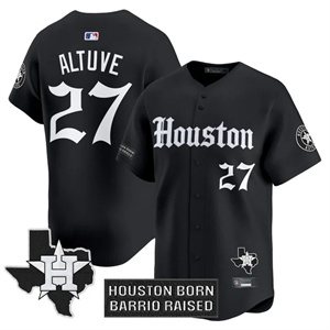 Men's Houston Astros 'Gothic Edition' Vapor Premier Limited Jersey V2 All Stitched Jose Altuve #27