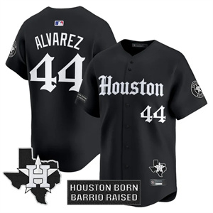 Men's Houston Astros 'Gothic Edition' Vapor Premier Limited Jersey V2 All Stitched Yordan alvarez #44