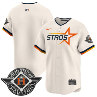 Men's Houston Astros Blank Cream 2025 City Connect Limited Stitched Baseball Jersey