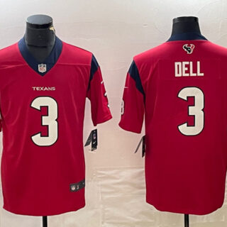 Men's Houston Texans #3 Tank Dell Red Vapor Untouchable Stitched Football Jersey