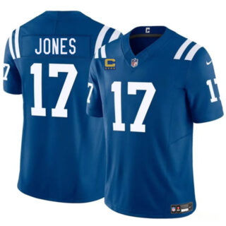 Men's Indianapolis Colts #17 Riley Leonard Blue 2025 F.U.S.E. With 4-Star C Patch Vapor Limited Stitched Football Jersey