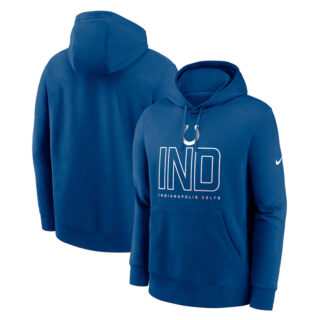 Men's Indianapolis Colts Royal Busted Play Club Fleece Pullover Hoodie