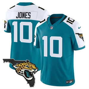 Men's Jacksonville Jaguars Florida Patch Vapor Jersey All Stitched Mac Jones 10