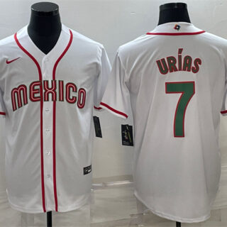 Men's Mexico Baseball #7 Julio Urias 2023 White World Baseball Classic Stitched Jersey