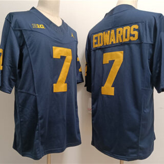 Men's Michigan Wolverines #7 Donovan Edwards 2023 F.U.S.E.Navy Stitched Jersey
