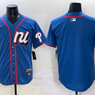 Men's National League Philadelphia Phillies Blank Blue 2025 All-Star Edition Limited Stitched Baseball Jersey