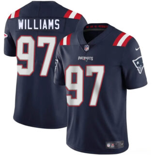 Men's New England Patriots #97 Milton Williams Navy 2025 Vapor Limited Stitched Football Jersey