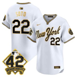 Men's New York Mets 2025 Jackie Robinson Patch Road Alternate Jersey All Stitched Juan Soto 22