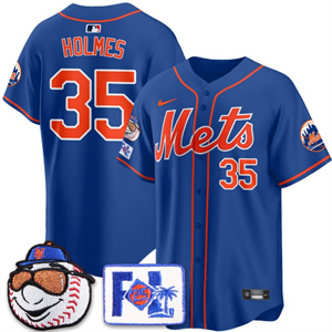 Men's New York Mets 2025 Spring Training Jersey All Stitched Royal Clay Holmes #35