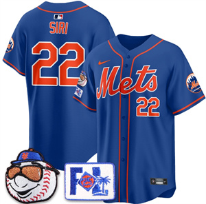 Men's New York Mets 2025 Spring Training Jersey All Stitched Royal Jose Siri #22