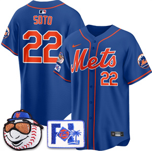 Men's New York Mets 2025 Spring Training Jersey All Stitched Royal Juan Soto #22
