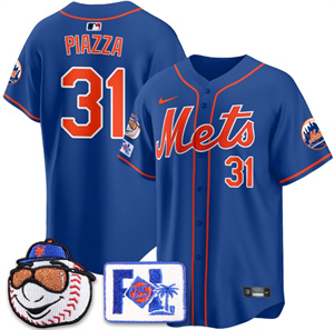Men's New York Mets 2025 Spring Training Jersey All Stitched Royal Mike Piazza #31