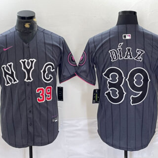 Men's New York Mets #39 Edwin Diaz Graphite 2024 City Connect Limited Stitched Baseball Jersey