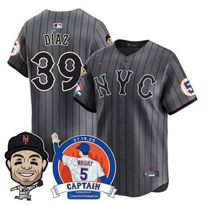 Men's New York Mets #39 Edwin Diaz David Wright Mets Legend Jersey V2 All Stitched