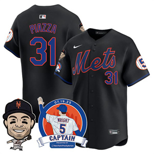 Men's New York Mets #31 Mike Piazza David Wright Mets Legend Jersey V2 All Stitched