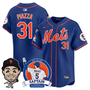 Men's New York Mets #31 Mike Piazza David Wright Mets Legend Jersey V2 All Stitched