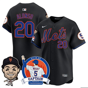 Men's New York Mets #20 Pete Alonso David Wright Mets Legend Jersey V2 All Stitched