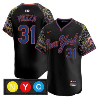 Men's New York Mets Subway Style Vapor Premier Limited Jersey Stitched Mike Piazza #31