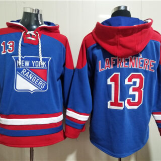 Men's New York Rangers #13 Alexis Lafreniere Blue Ageless Must-Have Lace-Up Pullover Hoodie