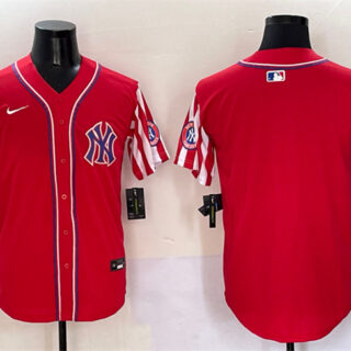 Men's New York Yankees Blank Red American Style Limited Stitched Baseball Jersey
