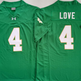 Men's Notre Dame Fighting Irish #4 Jeremiyah Love Green 2024 F.U.S.E. Limited Stitched Jersey
