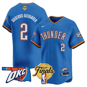 Men's Oklahoma City Thunder #2 Gilgeous-Alexander Final Patch Baseball Jersey All Stitched