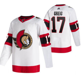 Men's Ottawa Senators #17 Zack MacEwen White Stitched Jersey