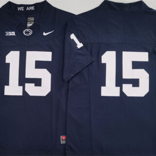 Men's Penn State Nittany Lions #15 Drew Allar Navy 2024 F.U.S.E. No Name Stitched Jersey