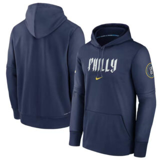 Men's Philadelphia Phillies Navy 2024 City Connect Collection Practice Performance Pullover Hoodie