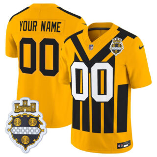 Men's Pittsburgh Steelers Active Player Custom Gold 1933 F.U.S.E. Throwback Alternate Football Stitched Football