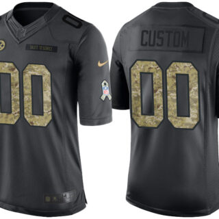 Men's Pittsburgh Steelers Anthracite Customized Camo 2016 Salute to Service Jersey