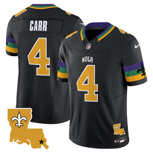 Men's New Orleans Saints #4 Derek Carr 2025 New Orleans City Vapor Limited Jersey All Stitched