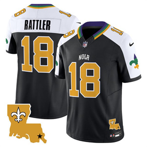 Men's New Orleans Saints #18 Spencer Rattler 2025 New Orleans City Vapor Limited Jersey All Stitched