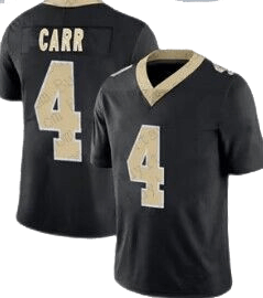 Men's Saints #4 Derek Carr Black Limited Stitched Jersey