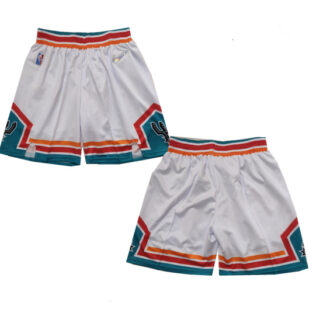 Men's San Antonio Spurs White Shorts (Run Small)