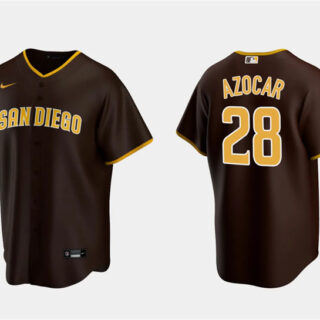 Men's San Diego Padres #28 Jose Azocar Brown Cool Base Stitched Jersey
