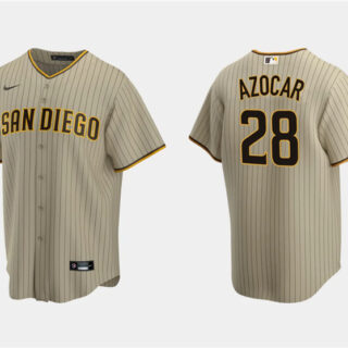Men's San Diego Padres #28 Jose Azocar Tan Cool Base Stitched Jersey