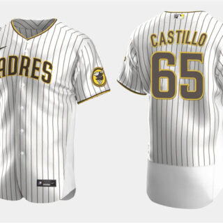 Men's San Diego Padres #65 Jose Castillo White Flex Base Stitched Baseball Jersey