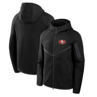 Men's San Francisco 49ers Black Tech Fleece Full-Zip Windrunner Hoodie