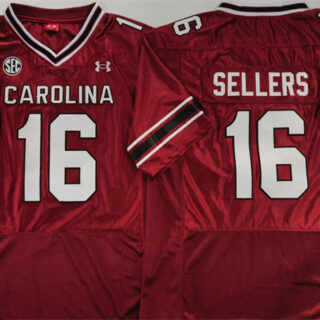 Men's South Carolina Fighting Gamecocks #16 LaNorris Sellers Garnet Stitched Jersey