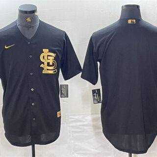 Men's St. Louis Cardinals Blank Black Cool Base Stitched Jersey