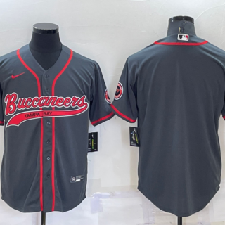 Men's Tampa Bay Buccaneers Blank Charcoal Cool Base Stitched Baseball Jersey