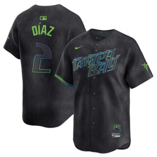 Men's Tampa Bay Rays #2 Yandy Diaz Charcoal 2024 City Connect Limited Stitched Baseball Jersey