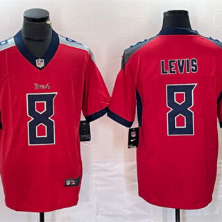 Men's Tennessee Titans #8 Will Levis Red Vapor Untouchable Stitched Jersey