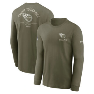 Men's Tennessee Titans Olive 2025 Salute to Service Sideline Long Sleeve T-Shirt